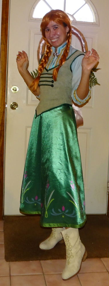 frozen anna green dress cosplay